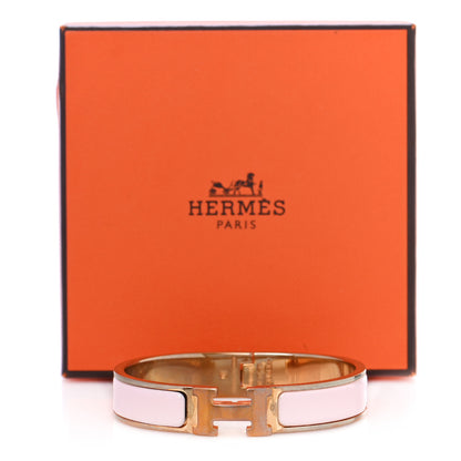 Hermes Enamel Narrow Clic Clac H Bracelet PM Rose Cassata 8 of 8