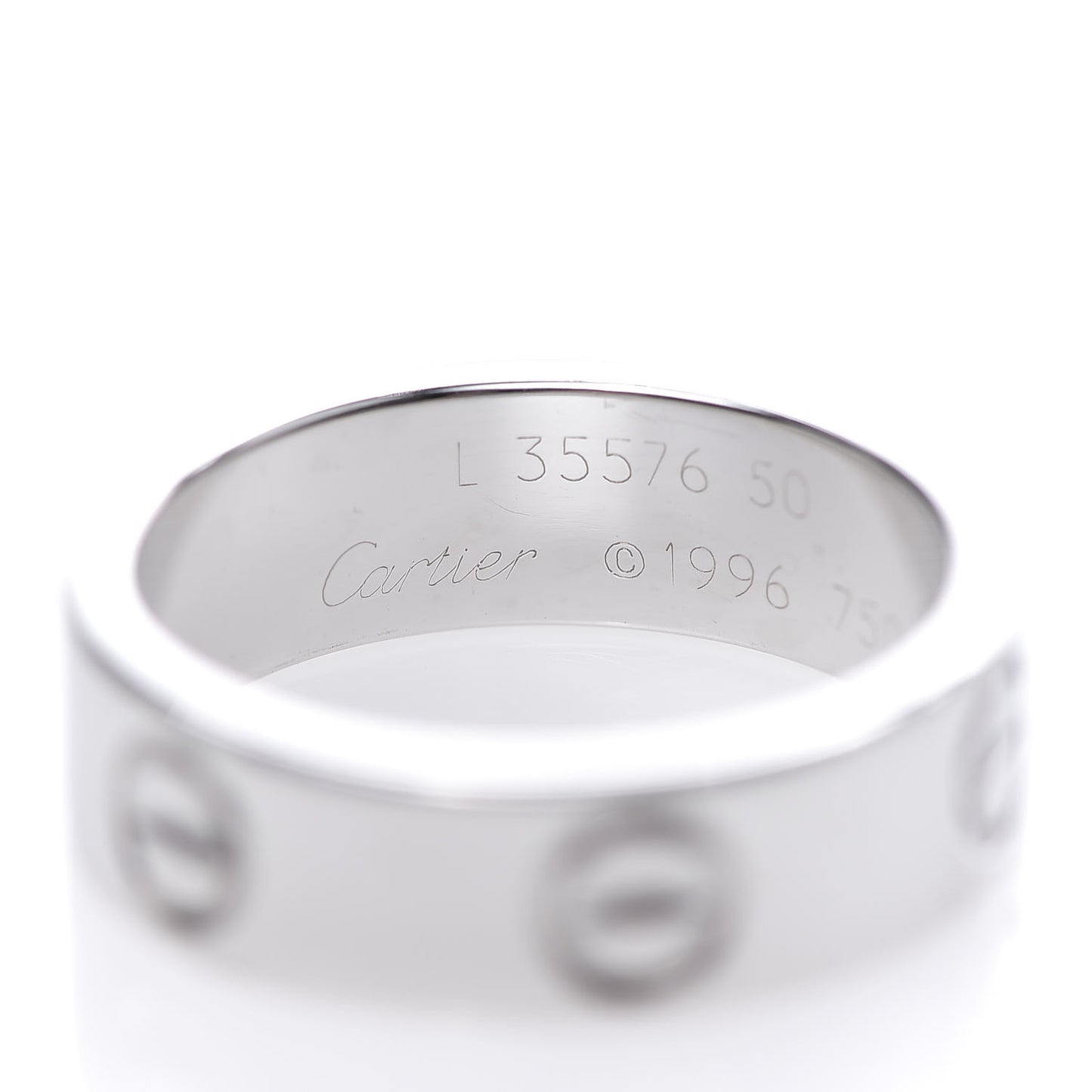 18K White Gold 5.5mm LOVE Ring 50 5.25