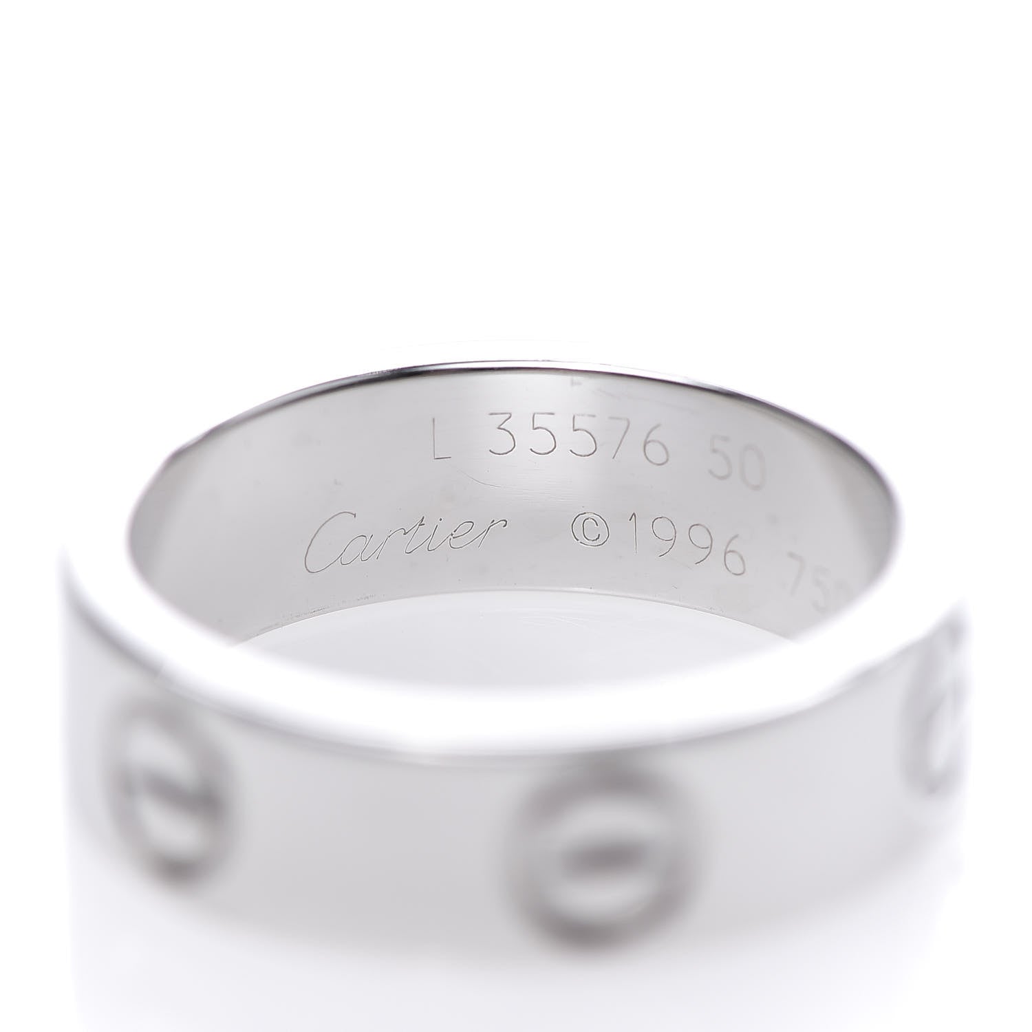 Cartier 18K White Gold 5.5mm LOVE Ring 50 5.25 4 of 5