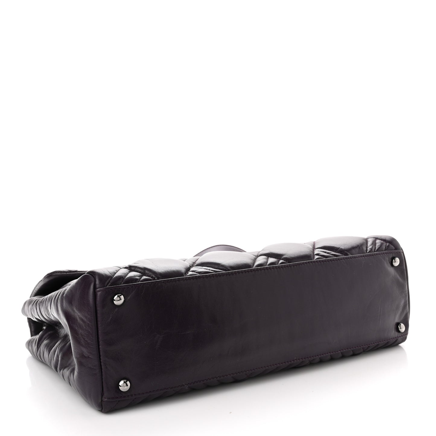 Lambskin In and Out XL Maxi Flap Dark Purple