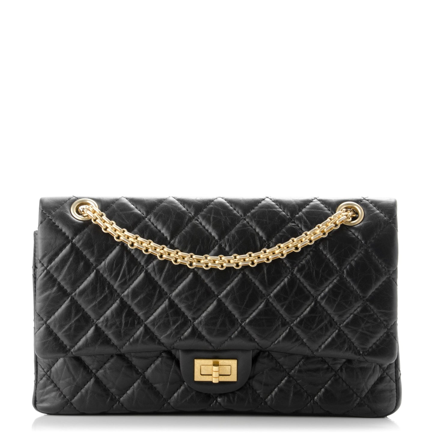 Aged Calfskin Quilted 2.55 Reissue 226 Flap Black