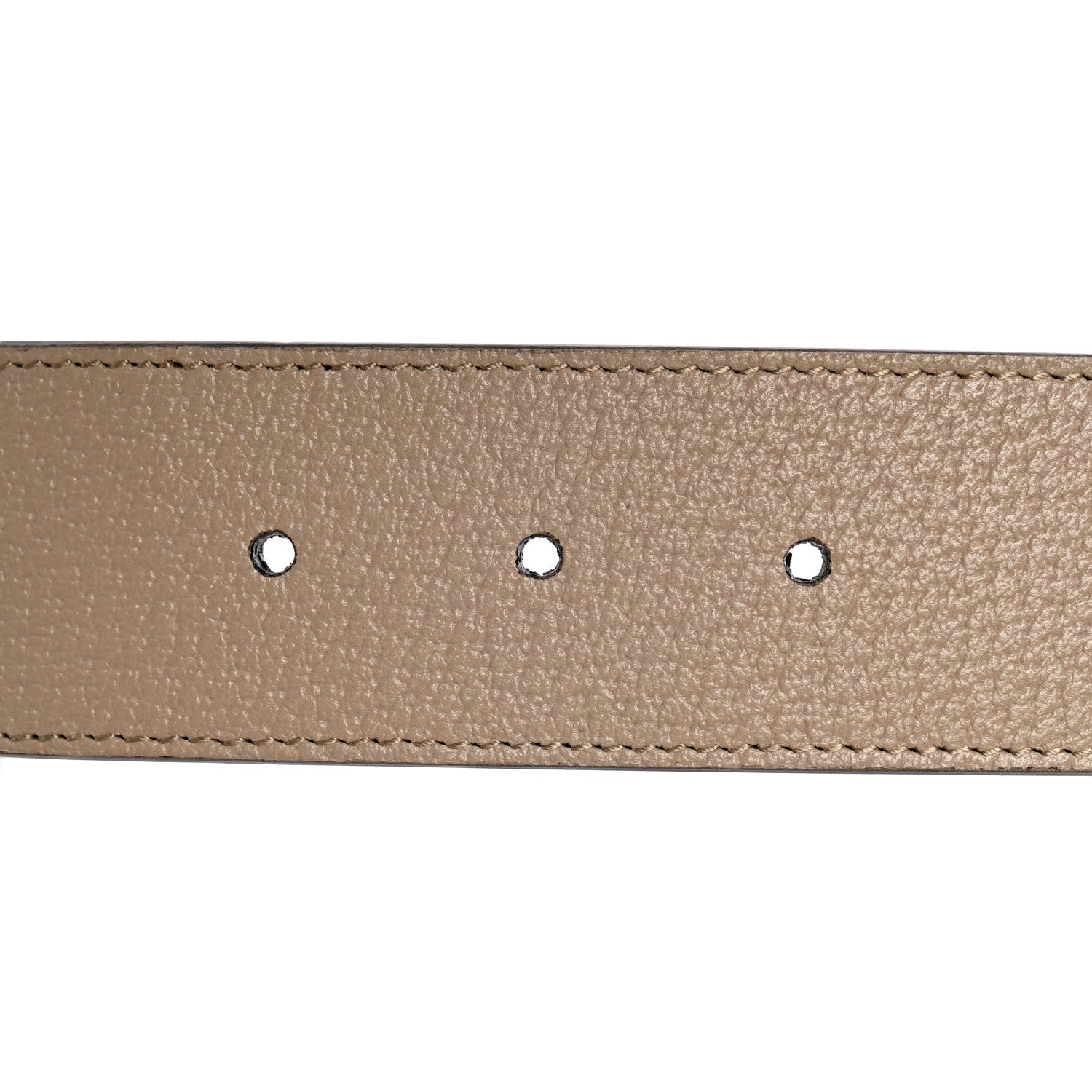 Gucci GG Supreme Monogram Textured Calfskin Double G 40mm Belt 75 30 Beige Mystic White Oatmeal 3 of 5