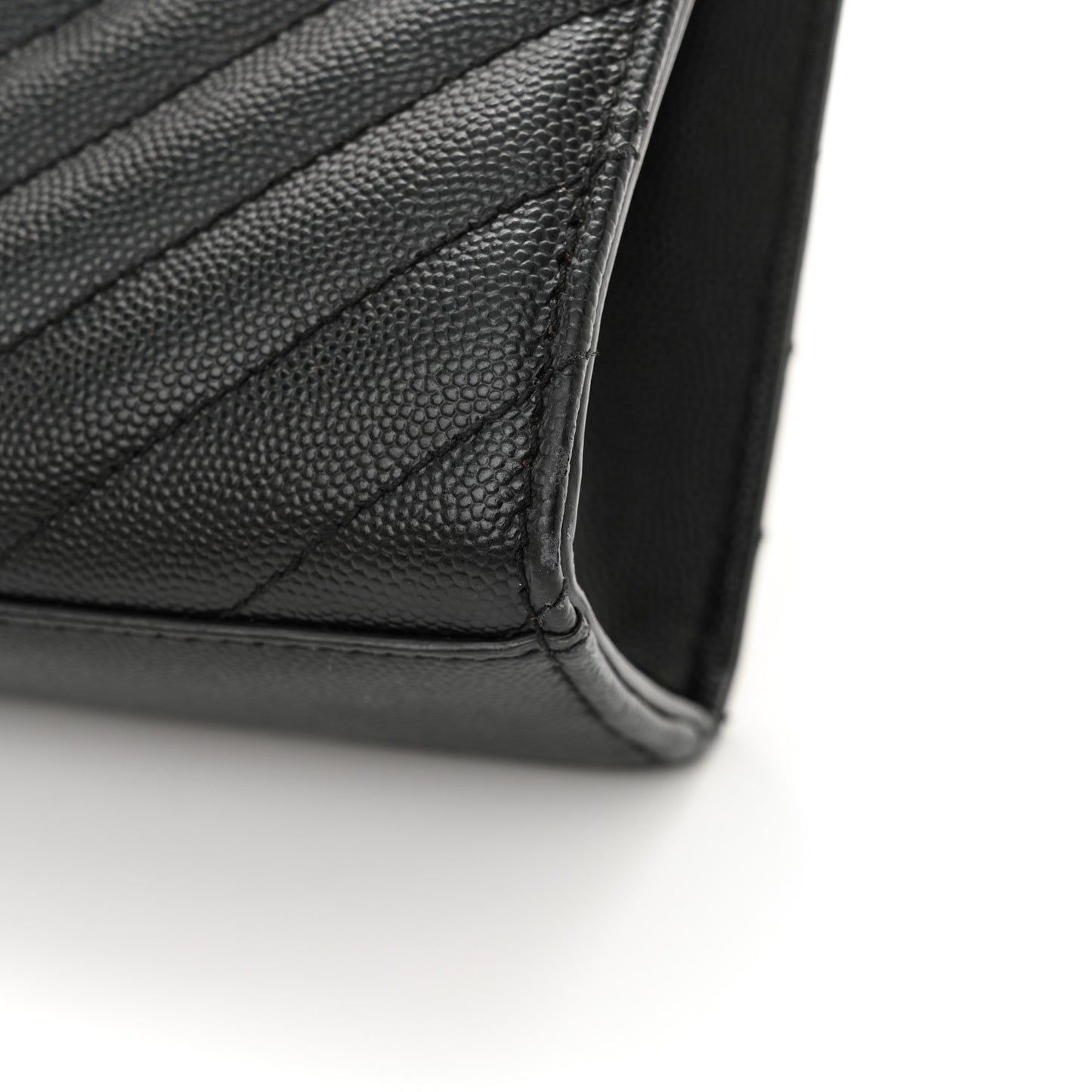 Grain De Poudre Matelasse Chevron Large Monogram Satchel Black