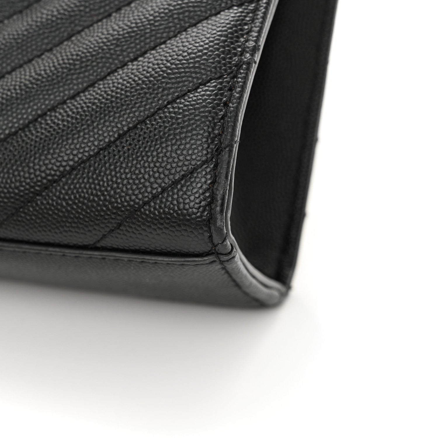 Saint Laurent Grain De Poudre Matelasse Chevron Large Monogram Satchel Black 15 of 16