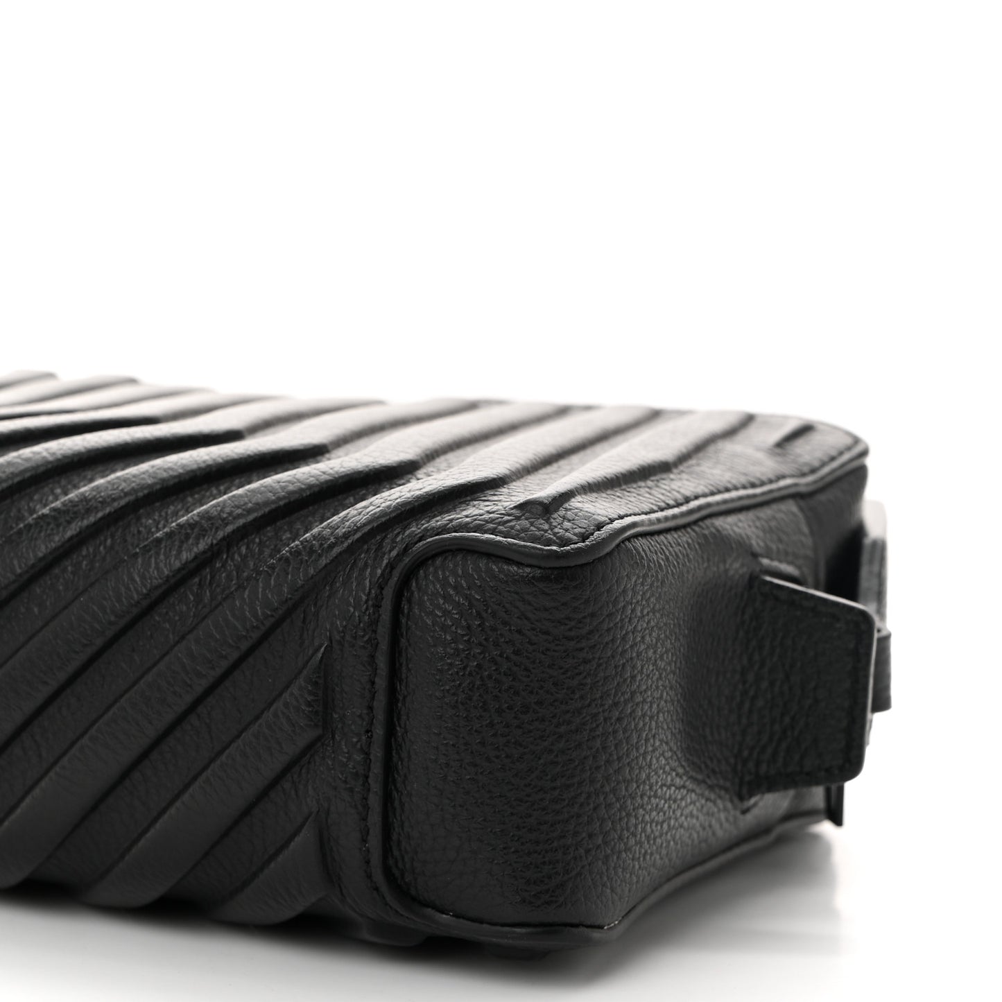 Grained Calfskin Embossed Car Camera Bag Black