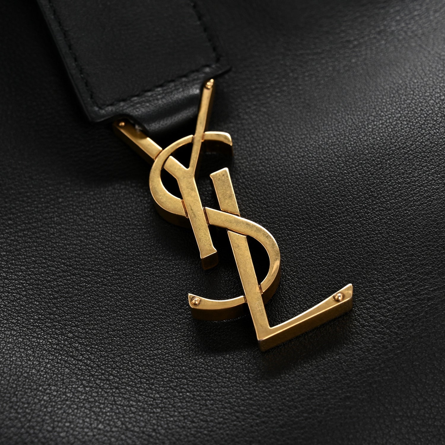 Saint Laurent Calfskin Suede Small Monogram Downtown Cabas Black 11 of 12