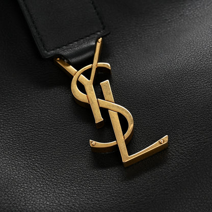 Saint Laurent Calfskin Suede Small Monogram Downtown Cabas Black 11 of 12