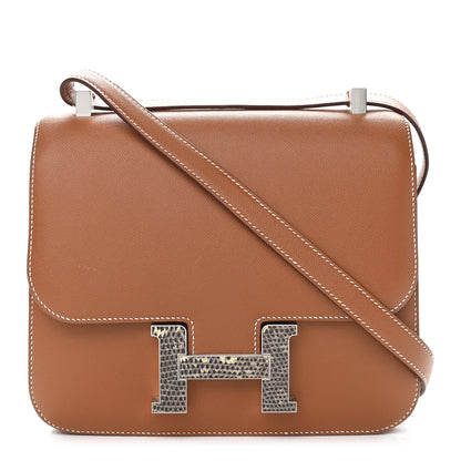 Hermes Grained Monsieur Lizard Constance 24 Gold Ombre 1 of 11