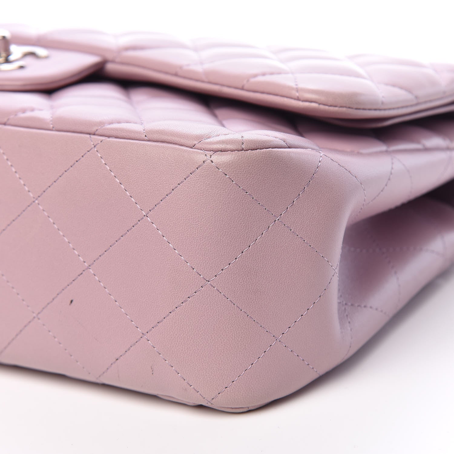 Chanel Lambskin Quilted Jumbo Double Flap Light Purple 7 of 17