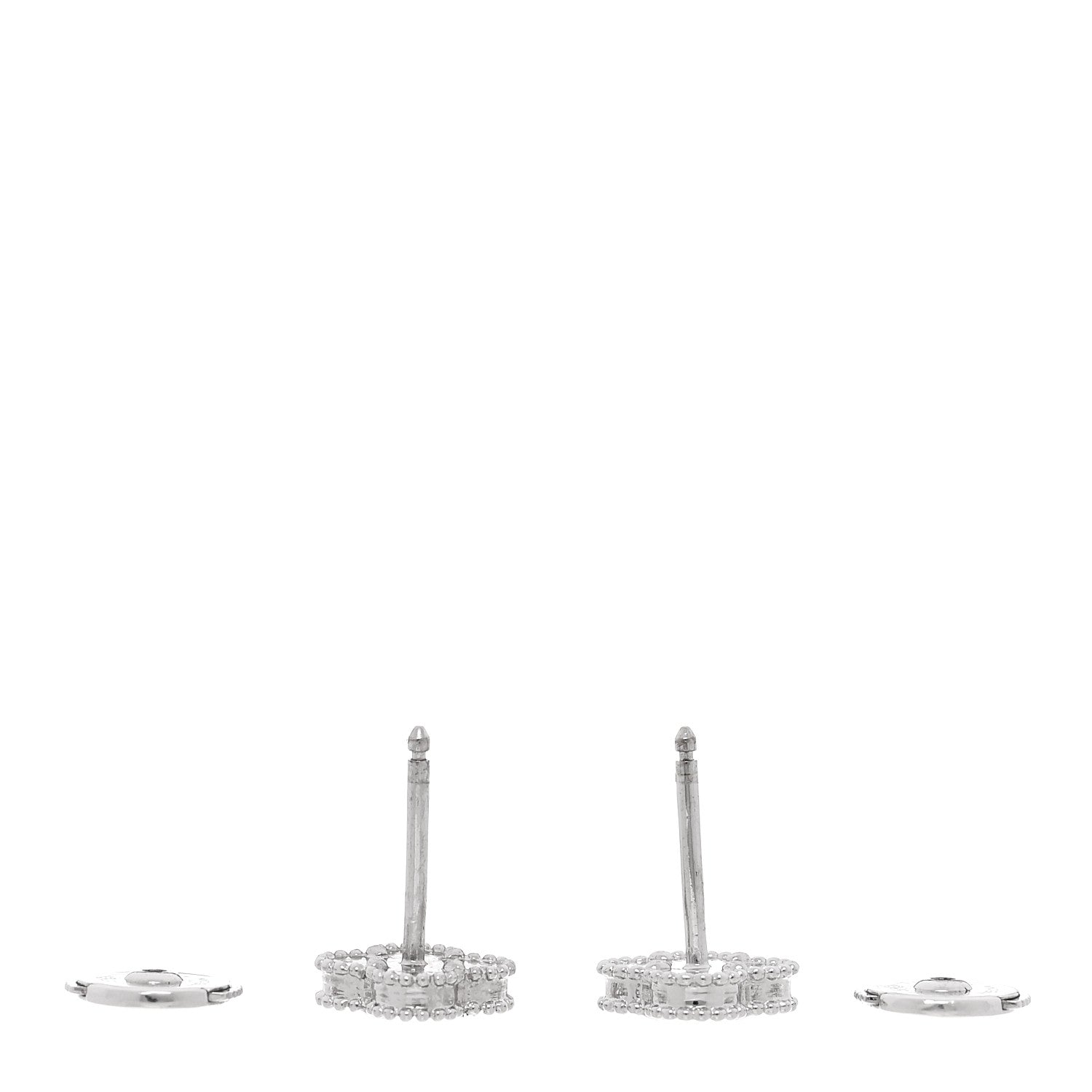 Van Cleef & Arpels 18K White Gold Mother of Pearl Sweet Alhambra Earrings 3 of 5