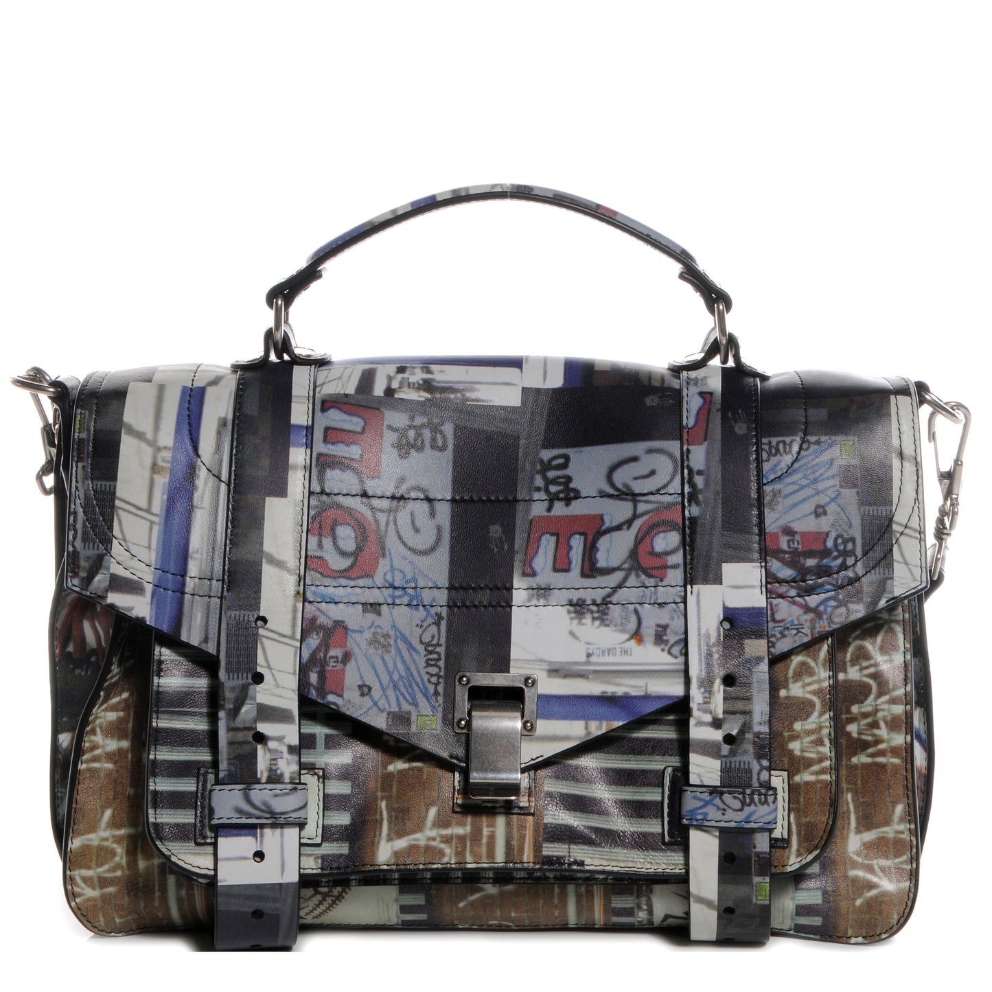 Leather PS1 Medium Gotham Print Satchel