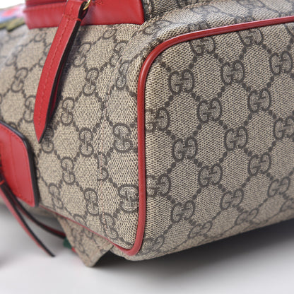 Gucci GG Supreme Monogram Web Kingsnake Heart Embroidered Small Day Backpack Red 10 of 15