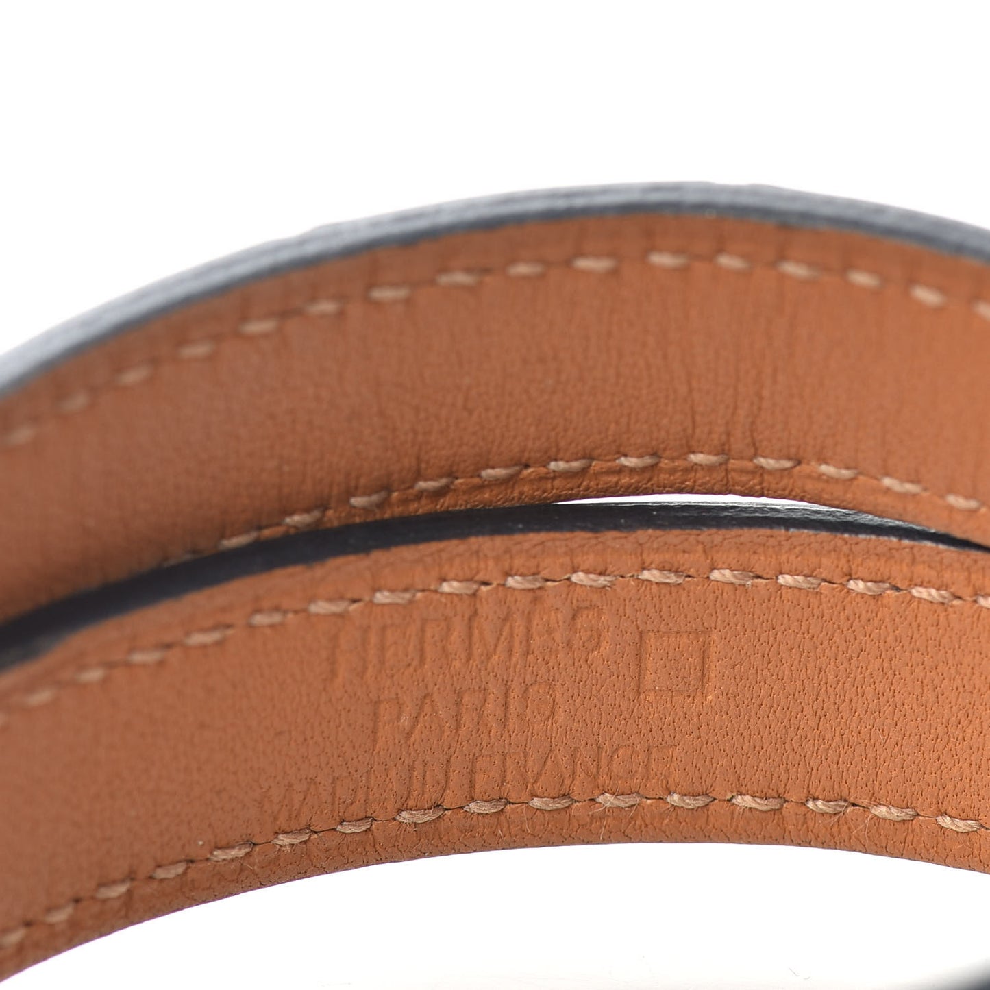 Shiny Alligator Kelly Double Tour Bracelet S Blue Jean