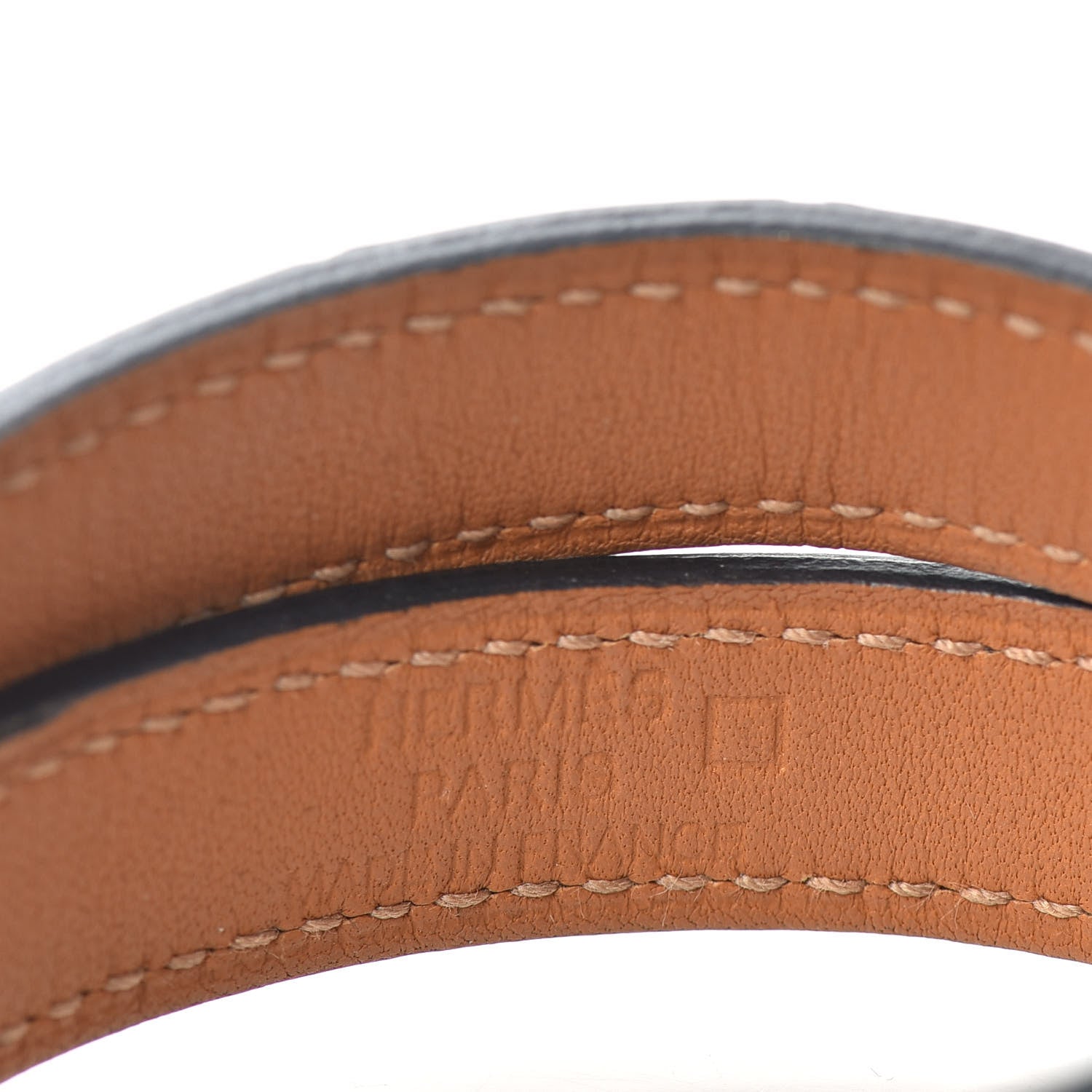 Hermes Shiny Alligator Kelly Double Tour Bracelet S Blue Jean 4 of 4