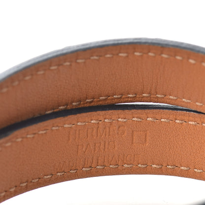 Hermes Shiny Alligator Kelly Double Tour Bracelet S Blue Jean 4 of 4