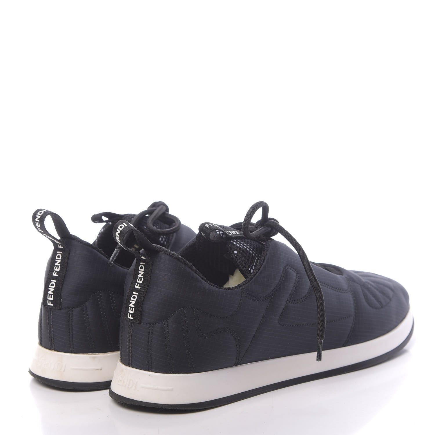 Fendi Nylon Womens FFreedom Sneakers 36.5 Blue Scuro Black White 4 of 9