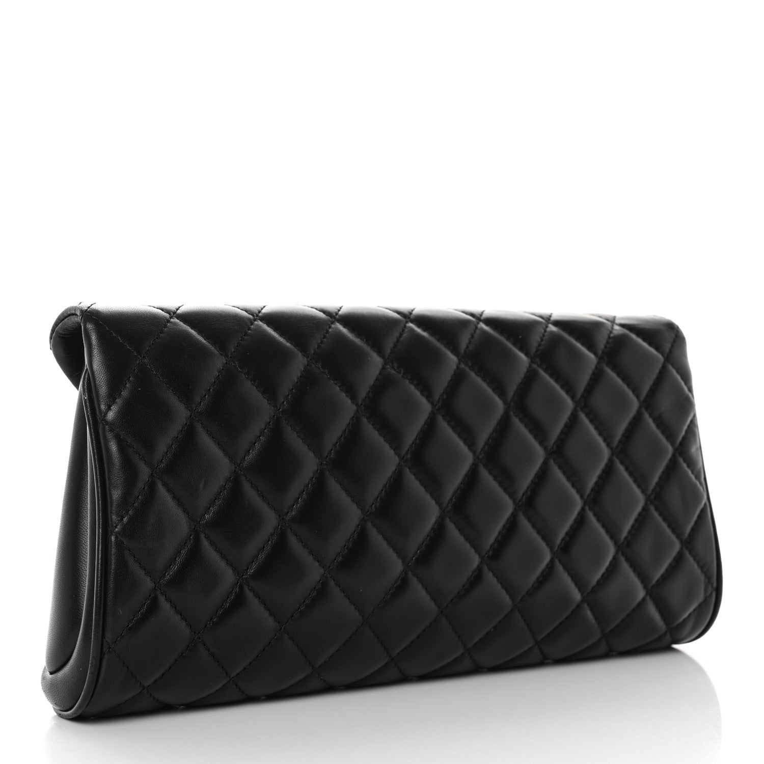 Chanel Lambskin Quilted Fold Up Again Clutch Black 4 of 18