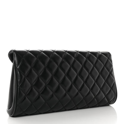 Chanel Lambskin Quilted Fold Up Again Clutch Black 4 of 18