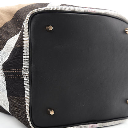 Burberry Canvas Mega Check Medium Ashby Hobo Black 9 of 10