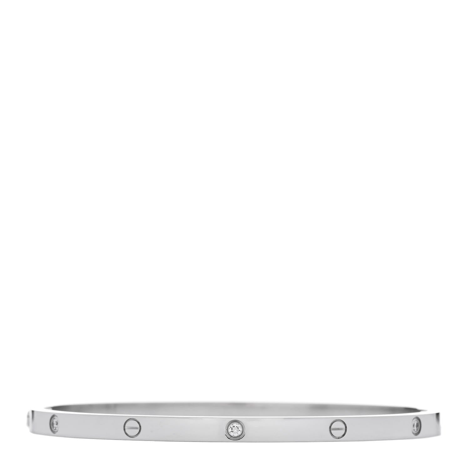 Cartier 18K White Gold 6 Diamond Small LOVE Bracelet 18 2 of 8