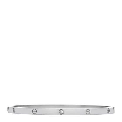 Cartier 18K White Gold 6 Diamond Small LOVE Bracelet 18 2 of 8