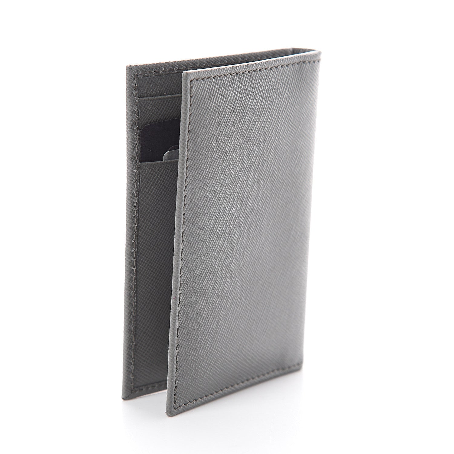 Prada Saffiano Bi-Fold Card Holder Marmo 2 of 5