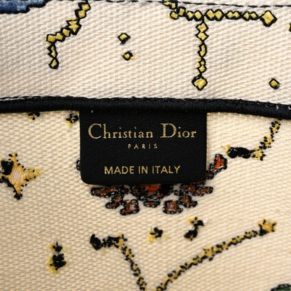 Christian Dior Canvas Embroidered Large Pixel Zodiac Book Tote Latte Multicolor 6 of 12