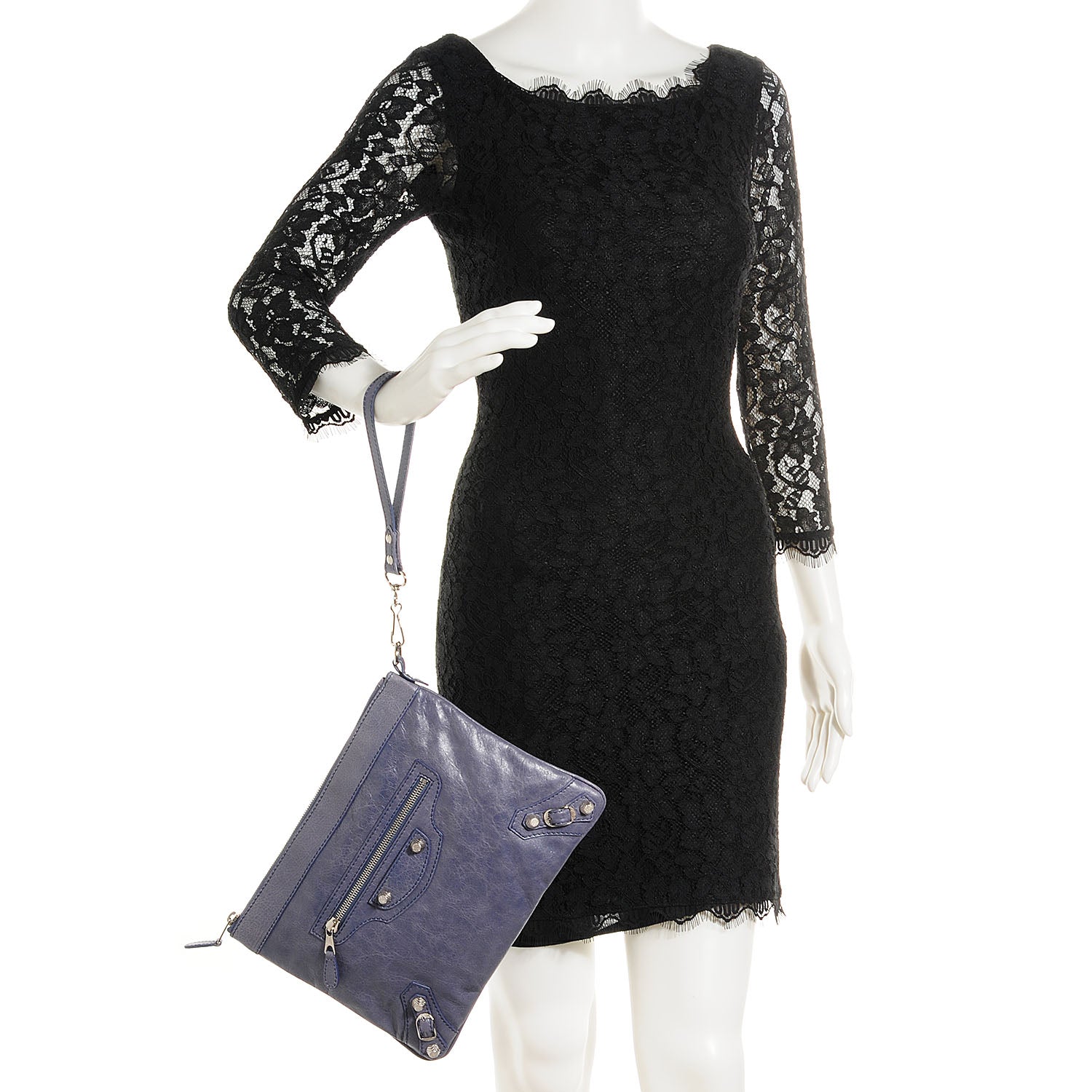 Balenciaga Agneau Giant Silver Hardware 12 Flat Handle Clutch Jacynthe 2 of 11