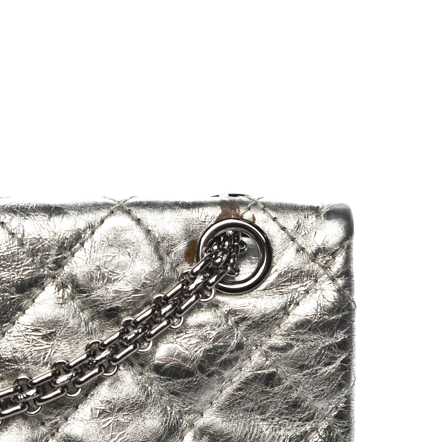 Metallic Aged Calfskin Quilted 2.55 Reissue 226 Flap Silver