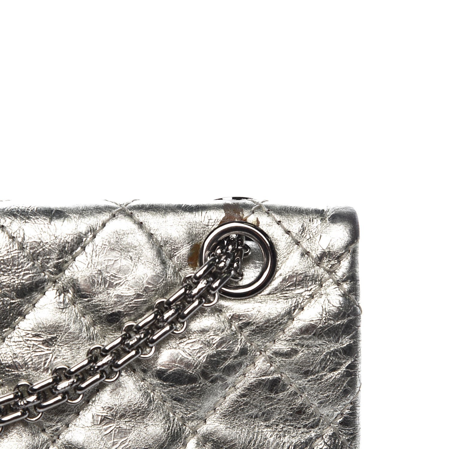 Chanel Metallic Aged Calfskin Quilted 2.55 Reissue 226 Flap Silver 16 of 16