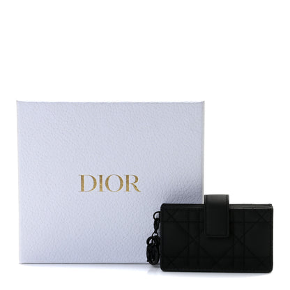 Christian Dior Ultra Matte Calfskin Cannage Lady Dior 5-Gusset Card Holder Black 6 of 7