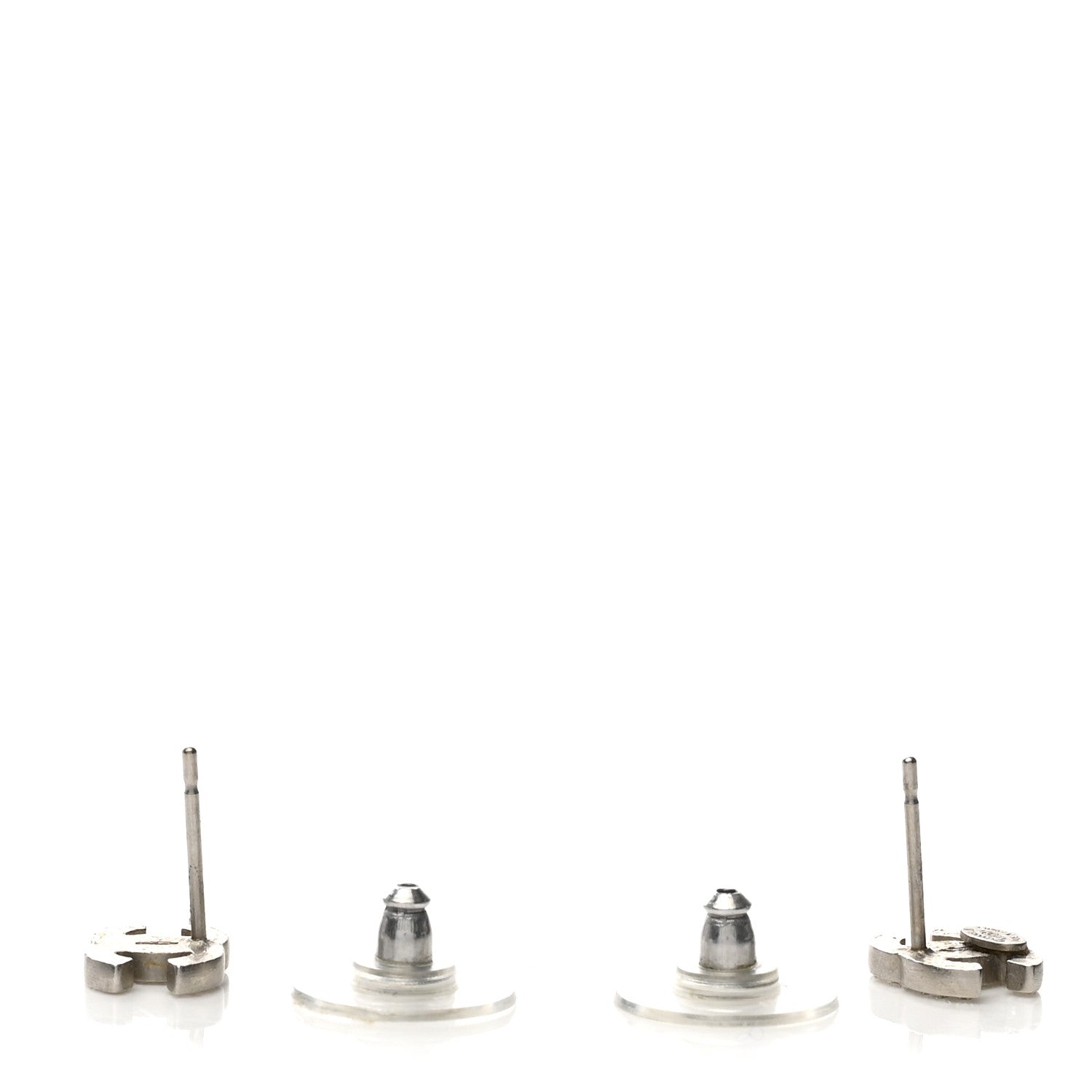 Chanel Crystal Mini CC Earrings Silver 3 of 5