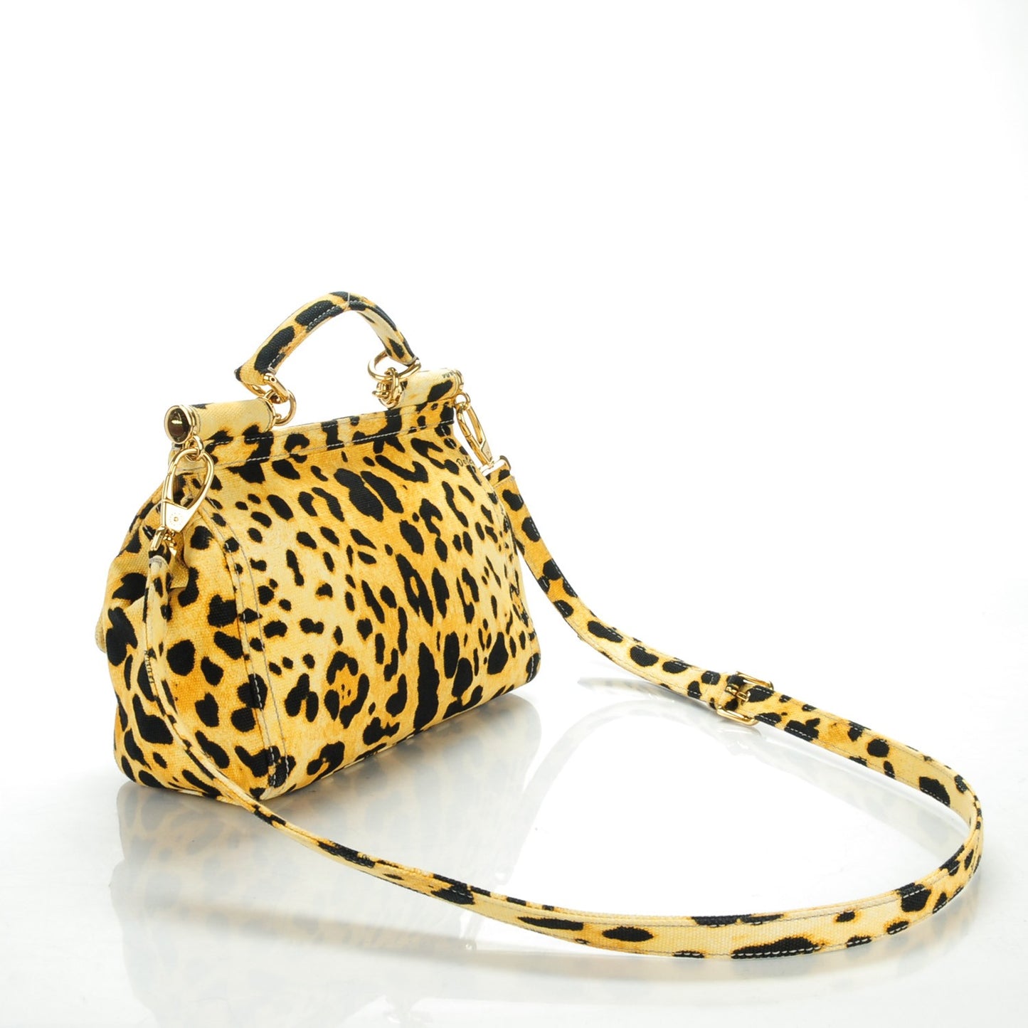 Canvas Leopard Print Small Miss Sicily Satchel