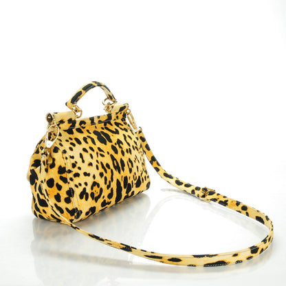 Dolce & Gabbana Canvas Leopard Print Small Miss Sicily Satchel 3 of 8
