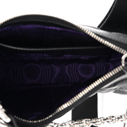 Gucci Nylon Calfskin Enamel GG Matelasse Chain Handbag Black 5 of 12