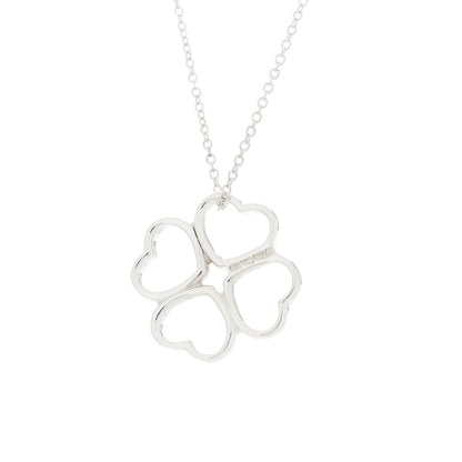 Tiffany Sterling Silver Four Hearts Clover Pendant Necklace 5 of 5