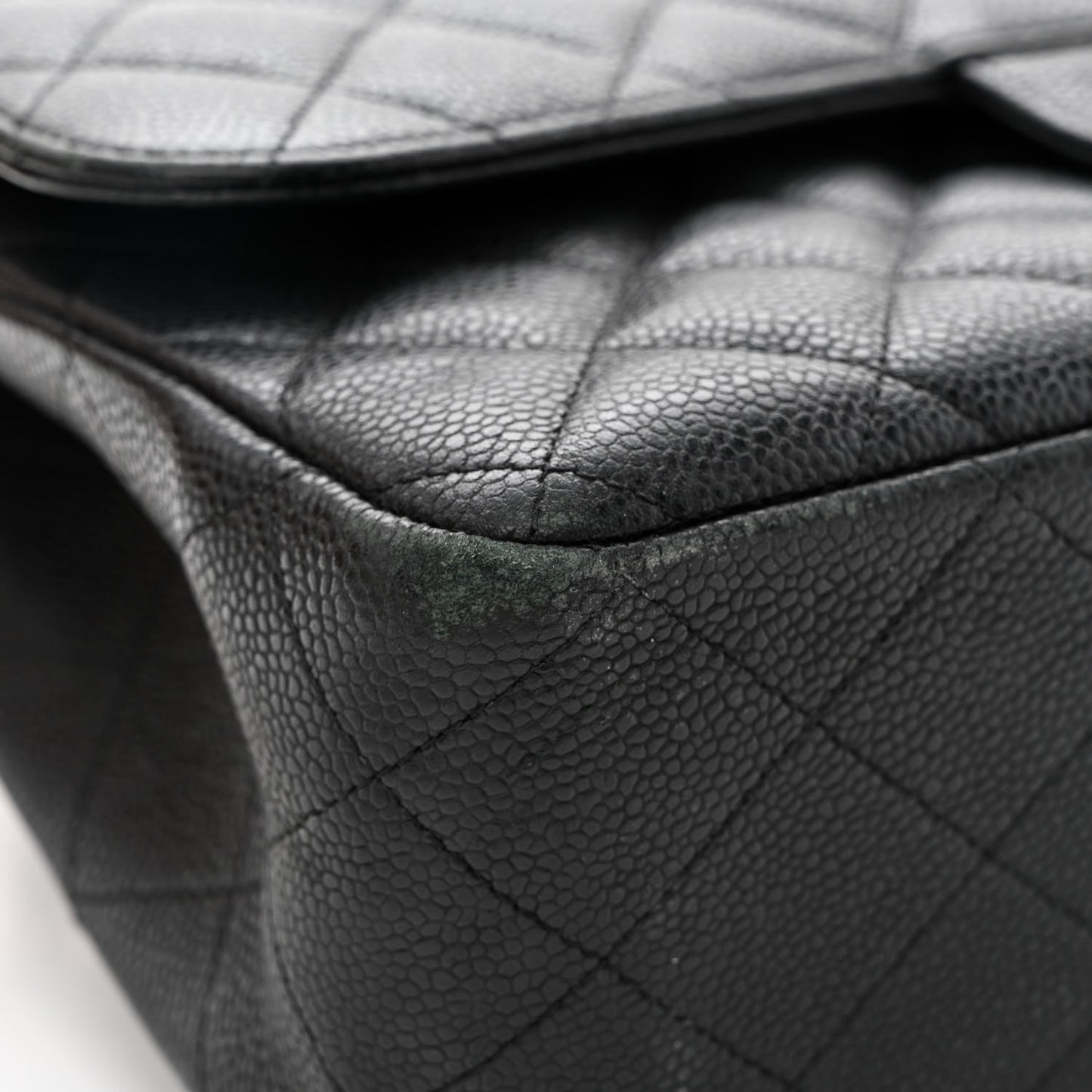 Caviar Quilted Jumbo Double Flap Black