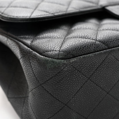 Chanel Caviar Quilted Jumbo Double Flap Black 18 of 19