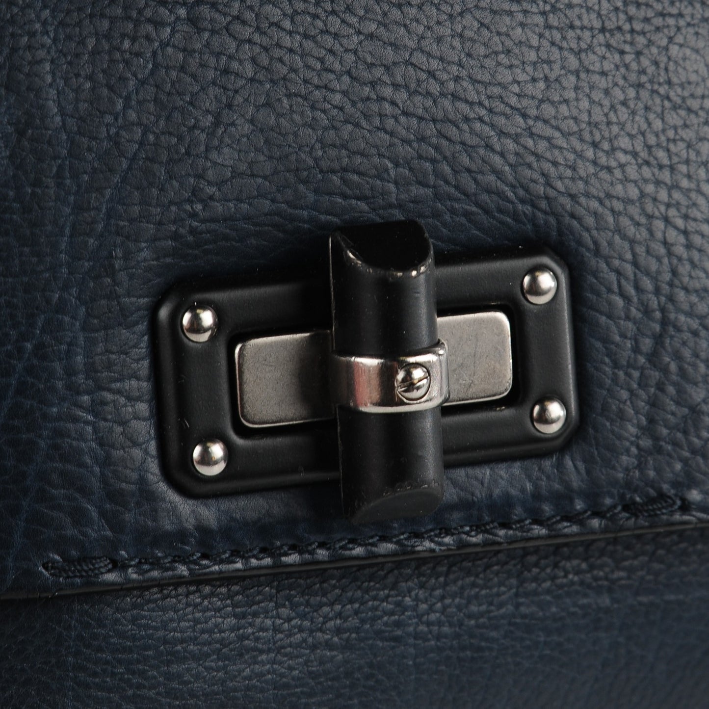 Natural Calfskin Medium Happy Navy