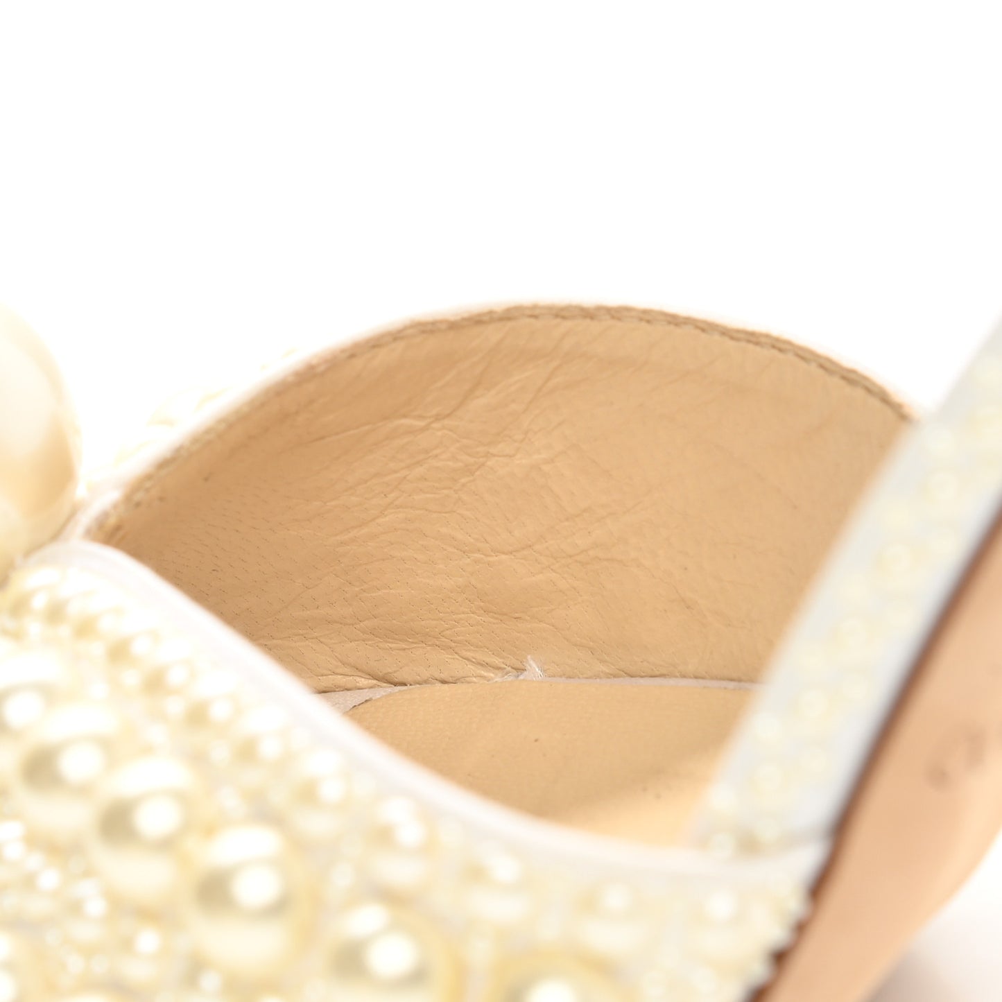 Pearl Satin Sacora 100 Sandals 37.5 White
