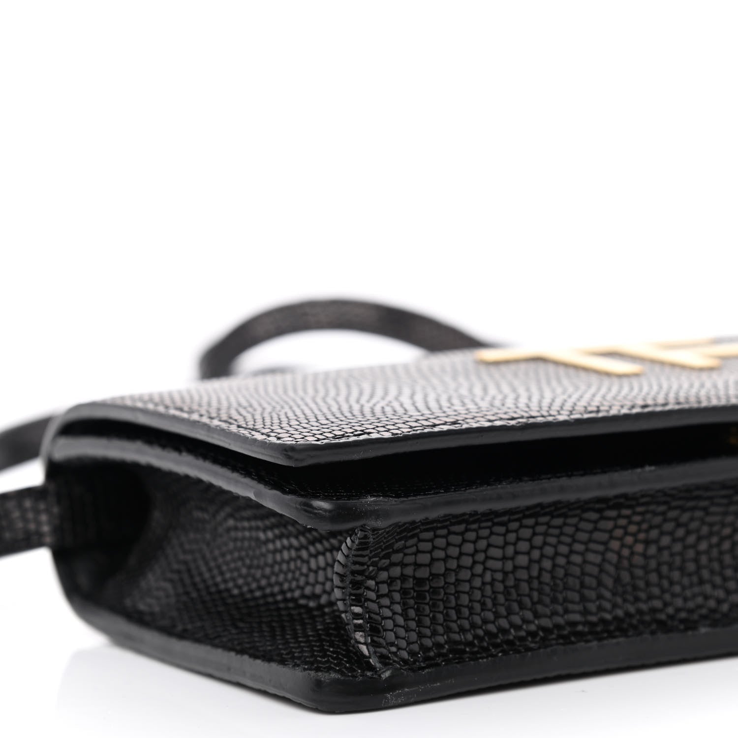 Tom Ford Calfskin Lizard Embossed Mini TF Bag Black 9 of 11