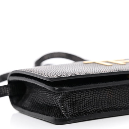 Tom Ford Calfskin Lizard Embossed Mini TF Bag Black 9 of 11
