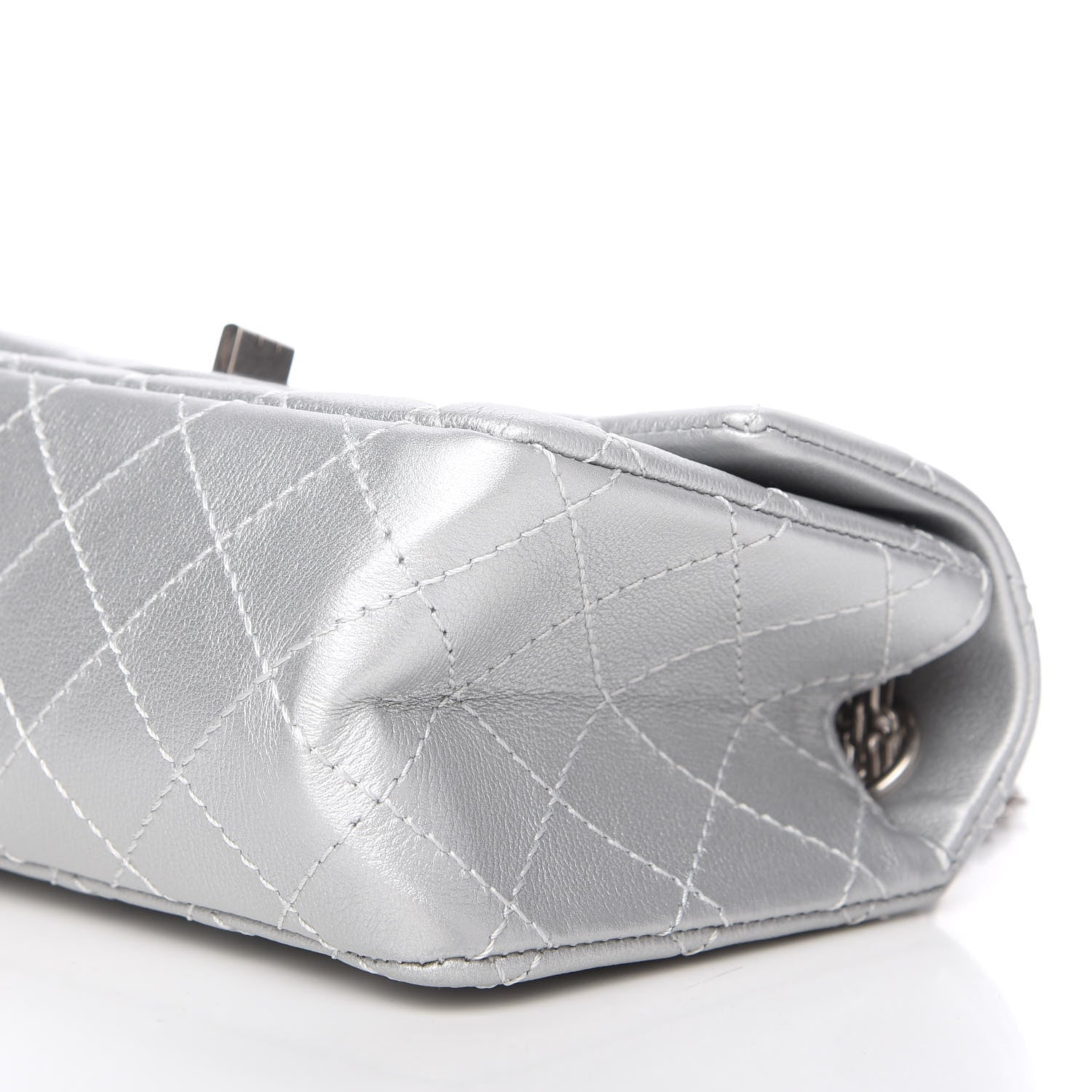 Chanel Metallic Grained Calfskin Quilted 2.55 Reissue Mini Flap Silver 9 of 11