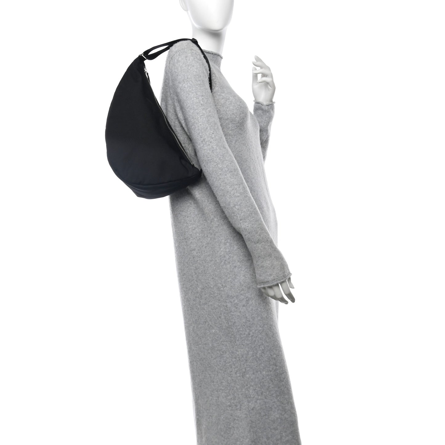 Nylon Slouchy Banana Two Bag Black