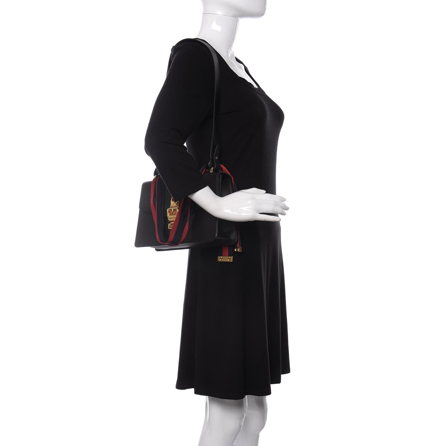 Calfskin Small Sylvie Shoulder Bag Black