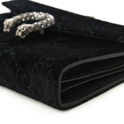 Gucci Velvet GG Monogram Mini Dionysus Chain Wallet Black 9 of 11