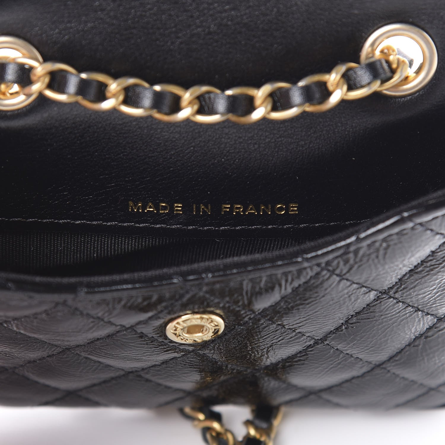 Chanel Shiny Aged Calfskin Quilted Waist Belt Bag Black 9 of 14