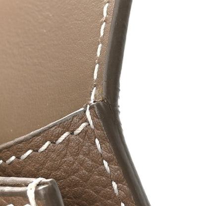 Saint Laurent Grained Calfskin Topstitch Small Classic Sac De Jour Taupe 15 of 16