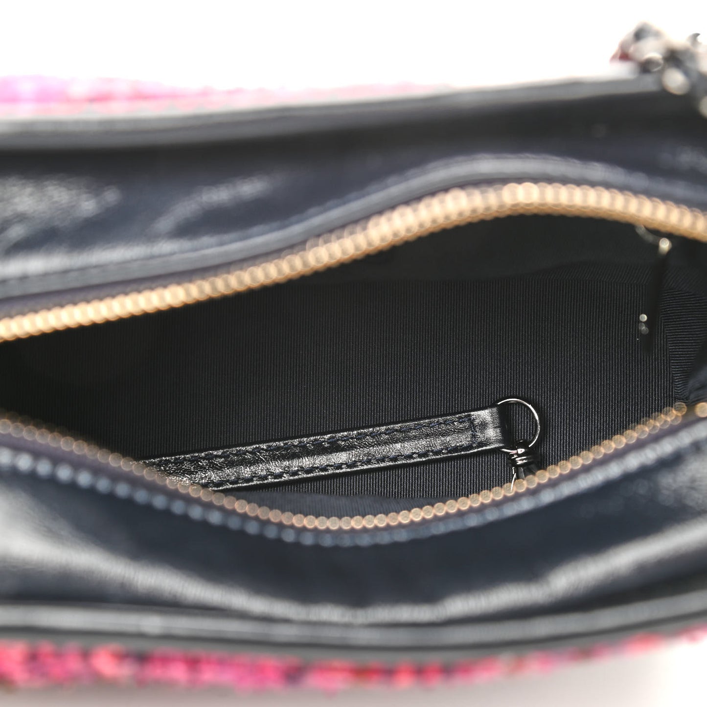 Tweed Calfskin Small Gabrielle Hobo Dark Navy