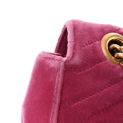 Gucci Velvet Matelasse Small GG Marmont Shoulder Bag Light Raspberry Rose 11 of 13